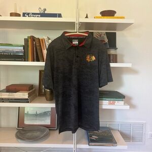 Chicago Blackhawks Men’s Fanatics NHL Authentics Polo Large Never Worn! Gray